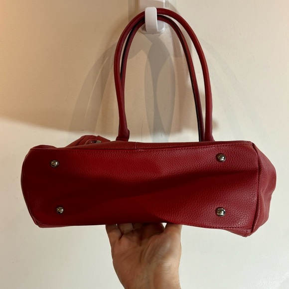 TIGNANELLO Leather Contrastig strip Lining Multiple Pockets Shoulder Bag NEW - Picture 11 of 14